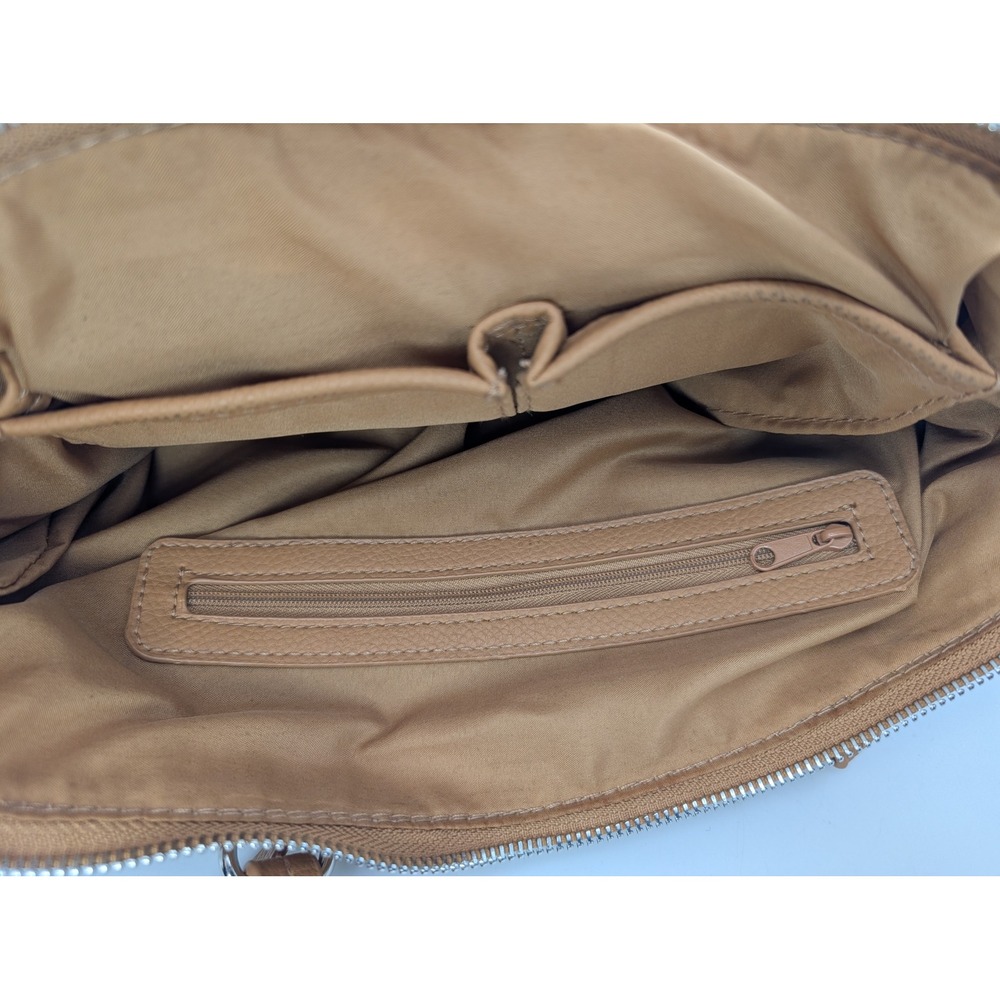 Tyler Rodan Navy Blue Cream Tan Striped Woven Canvas Nautical Shoulder Bag Purse - Picture 6 of 6